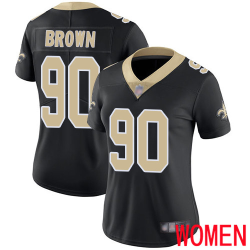 New Orleans Saints Limited Black Women Malcom Brown Home Jersey NFL Football 90 Vapor Untouchable Jersey